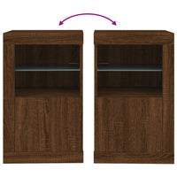 Thumbnail for Beistellschrank mit LED-Leuchten Braun Eiche Holzwerkstoff