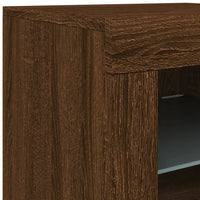 Thumbnail for Beistellschrank mit LED-Leuchten Braun Eiche Holzwerkstoff