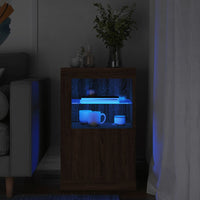 Thumbnail for Beistellschrank mit LED-Leuchten Braun Eiche Holzwerkstoff