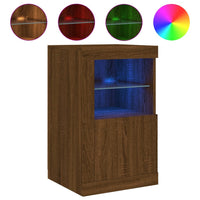 Thumbnail for Beistellschränke mit LED-Leuchten 2 Stk. Braun Eichen-Optik