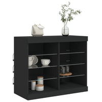 Thumbnail for Sideboard mit LED-Leuchten Schwarz 81x37x67 cm