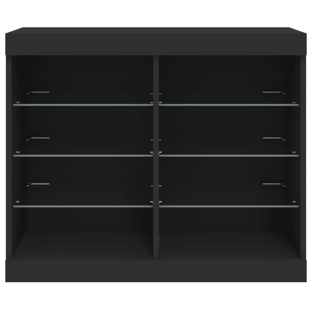 Sideboard mit LED-Leuchten Schwarz 81x37x67 cm