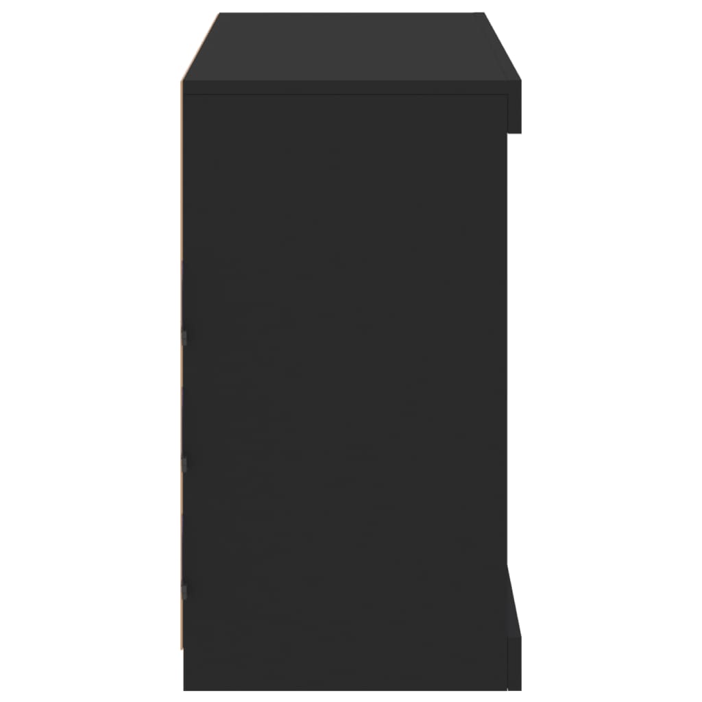 Sideboard mit LED-Leuchten Schwarz 81x37x67 cm