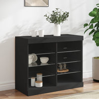 Thumbnail for Sideboard mit LED-Leuchten Schwarz 81x37x67 cm