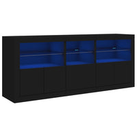 Thumbnail for Sideboard mit LED-Leuchten Schwarz 162x37x67 cm