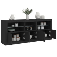Thumbnail for Sideboard mit LED-Leuchten Schwarz 162x37x67 cm