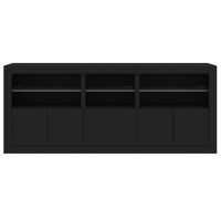 Thumbnail for Sideboard mit LED-Leuchten Schwarz 162x37x67 cm