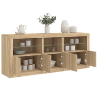 Thumbnail for Sideboard mit LED-Leuchten Sonoma-Eiche 162x37x67 cm