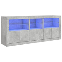 Thumbnail for Sideboard mit LED-Leuchten Betongrau 162x37x67 cm