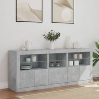 Thumbnail for Sideboard mit LED-Leuchten Betongrau 162x37x67 cm