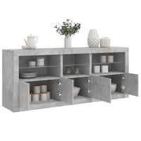 Thumbnail for Sideboard mit LED-Leuchten Betongrau 162x37x67 cm