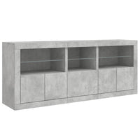 Thumbnail for Sideboard mit LED-Leuchten Betongrau 162x37x67 cm