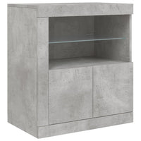 Thumbnail for Sideboard mit LED-Leuchten Betongrau 162x37x67 cm