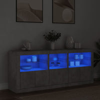 Thumbnail for Sideboard mit LED-Leuchten Betongrau 162x37x67 cm