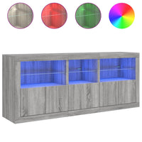 Thumbnail for Sideboard mit LED-Leuchten Grau Sonoma 162x37x67 cm