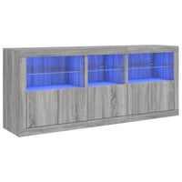 Thumbnail for Sideboard mit LED-Leuchten Grau Sonoma 162x37x67 cm