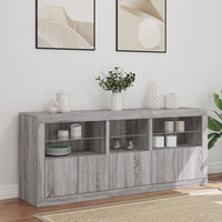 Thumbnail for Sideboard mit LED-Leuchten Grau Sonoma 162x37x67 cm