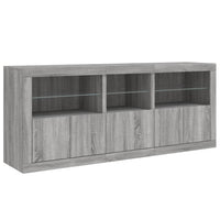 Thumbnail for Sideboard mit LED-Leuchten Grau Sonoma 162x37x67 cm
