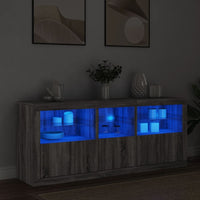 Thumbnail for Sideboard mit LED-Leuchten Grau Sonoma 162x37x67 cm