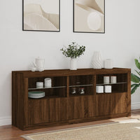 Thumbnail for Sideboard mit LED-Leuchten Braun Eichen-Optik 162x37x67 cm