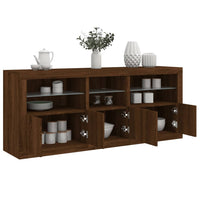 Thumbnail for Sideboard mit LED-Leuchten Braun Eichen-Optik 162x37x67 cm