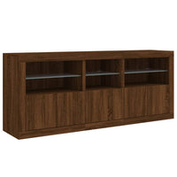 Thumbnail for Sideboard mit LED-Leuchten Braun Eichen-Optik 162x37x67 cm