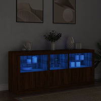 Thumbnail for Sideboard mit LED-Leuchten Braun Eichen-Optik 162x37x67 cm