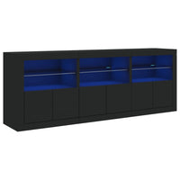 Thumbnail for Sideboard mit LED-Leuchten Schwarz 181,5x37x67 cm