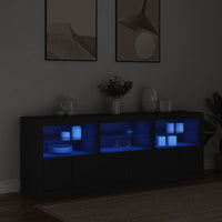 Thumbnail for Sideboard mit LED-Leuchten Schwarz 181,5x37x67 cm