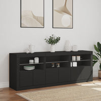Thumbnail for Sideboard mit LED-Leuchten Schwarz 181,5x37x67 cm
