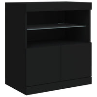 Thumbnail for Sideboard mit LED-Leuchten Schwarz 181,5x37x67 cm