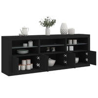 Thumbnail for Sideboard mit LED-Leuchten Schwarz 181,5x37x67 cm