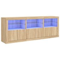 Thumbnail for Sideboard mit LED-Leuchten Sonoma-Eiche 181,5x37x67 cm