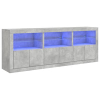 Thumbnail for Sideboard mit LED-Leuchten Betongrau 181,5x37x67 cm
