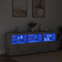 Thumbnail for Sideboard mit LED-Leuchten Betongrau 181,5x37x67 cm