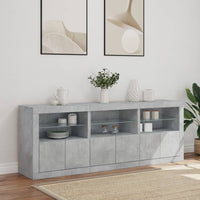 Thumbnail for Sideboard mit LED-Leuchten Betongrau 181,5x37x67 cm
