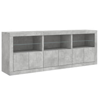 Thumbnail for Sideboard mit LED-Leuchten Betongrau 181,5x37x67 cm
