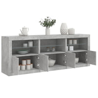 Thumbnail for Sideboard mit LED-Leuchten Betongrau 181,5x37x67 cm