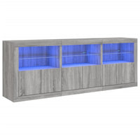 Thumbnail for Sideboard mit LED-Leuchten Grau Sonoma 181,5x37x67 cm