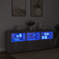 Thumbnail for Sideboard mit LED-Leuchten Grau Sonoma 181,5x37x67 cm