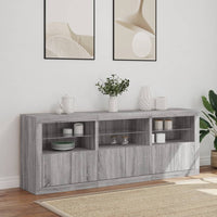Thumbnail for Sideboard mit LED-Leuchten Grau Sonoma 181,5x37x67 cm