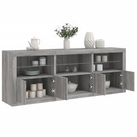 Thumbnail for Sideboard mit LED-Leuchten Grau Sonoma 181,5x37x67 cm