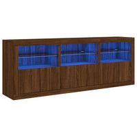 Thumbnail for Sideboard mit LED-Leuchten Braun Eichen-Optik 181,5x37x67 cm