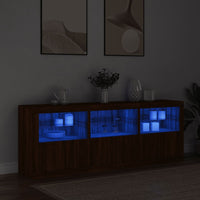 Thumbnail for Sideboard mit LED-Leuchten Braun Eichen-Optik 181,5x37x67 cm