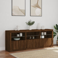 Thumbnail for Sideboard mit LED-Leuchten Braun Eichen-Optik 181,5x37x67 cm