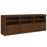 Thumbnail for Sideboard mit LED-Leuchten Braun Eichen-Optik 181,5x37x67 cm