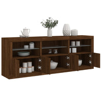 Thumbnail for Sideboard mit LED-Leuchten Braun Eichen-Optik 181,5x37x67 cm
