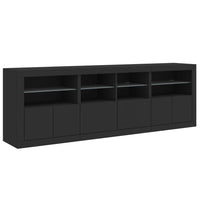 Thumbnail for Sideboard mit LED-Leuchten Schwarz 202x37x67 cm