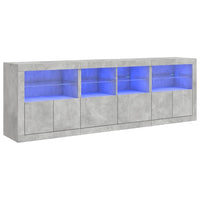 Thumbnail for Sideboard mit LED-Leuchten Betongrau 202x37x67 cm