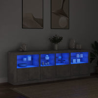 Thumbnail for Sideboard mit LED-Leuchten Betongrau 202x37x67 cm